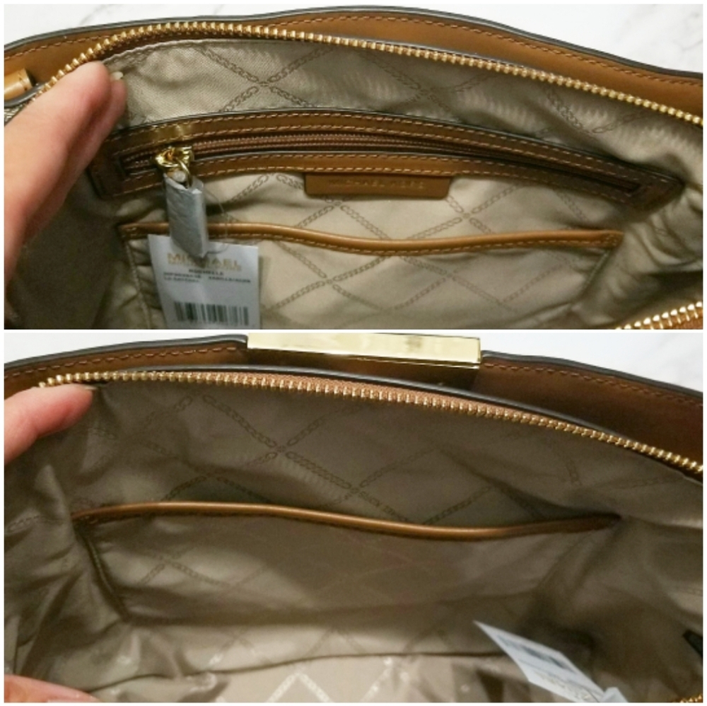 🍒NWT🍒 MK LARGE SIGNATURE LEATHER SATCHEL - Picture 7 of 8